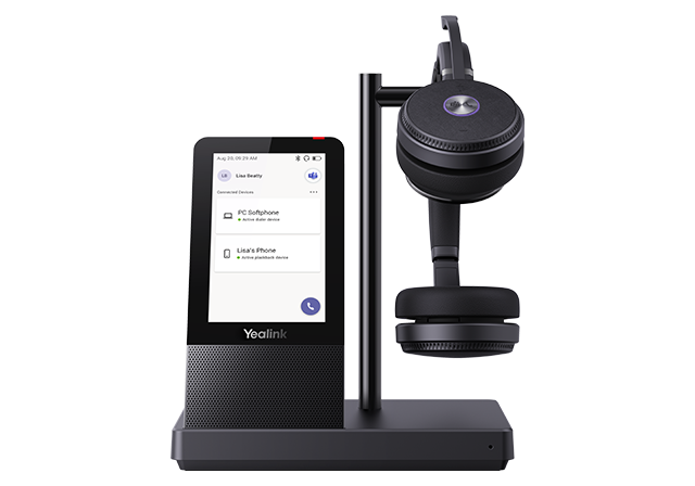 Yealink WH66 Dual Ear over the head DECT headset W/ UC Work Station