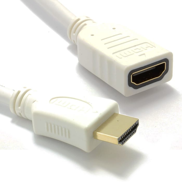 CDL 1m High Speed HDMI M-F WHI