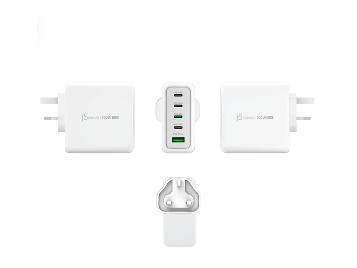 J5CREATE 100W GAN USB-C 5-PORT CHARGER