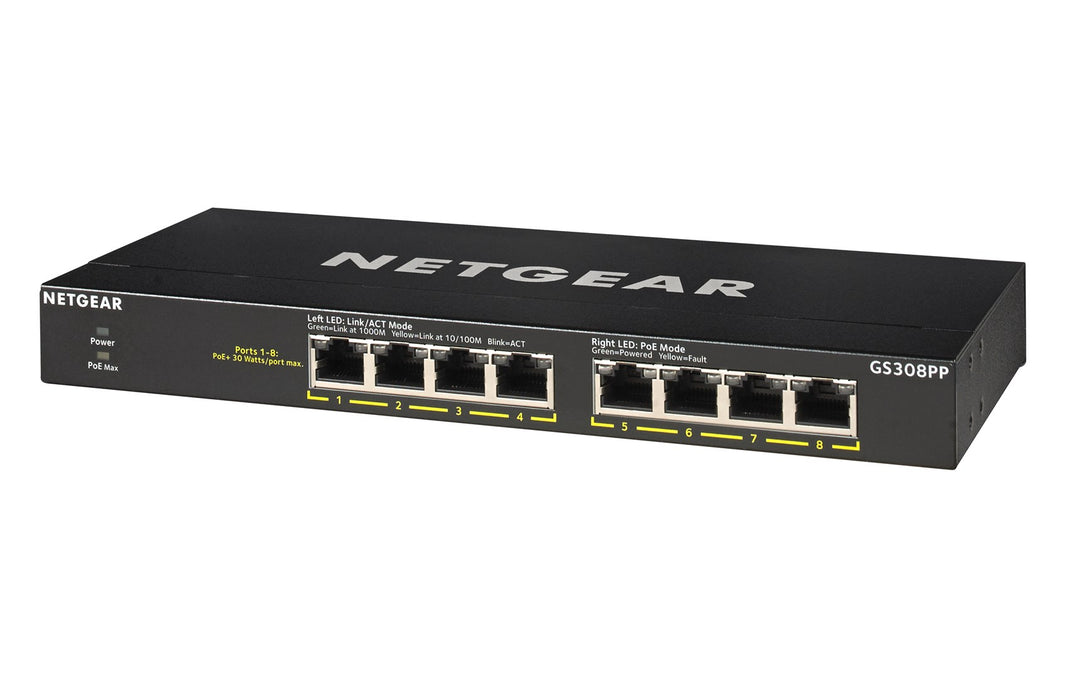Netgear 8 Port Gigabit Unmanaged PoE+ Switch 83W