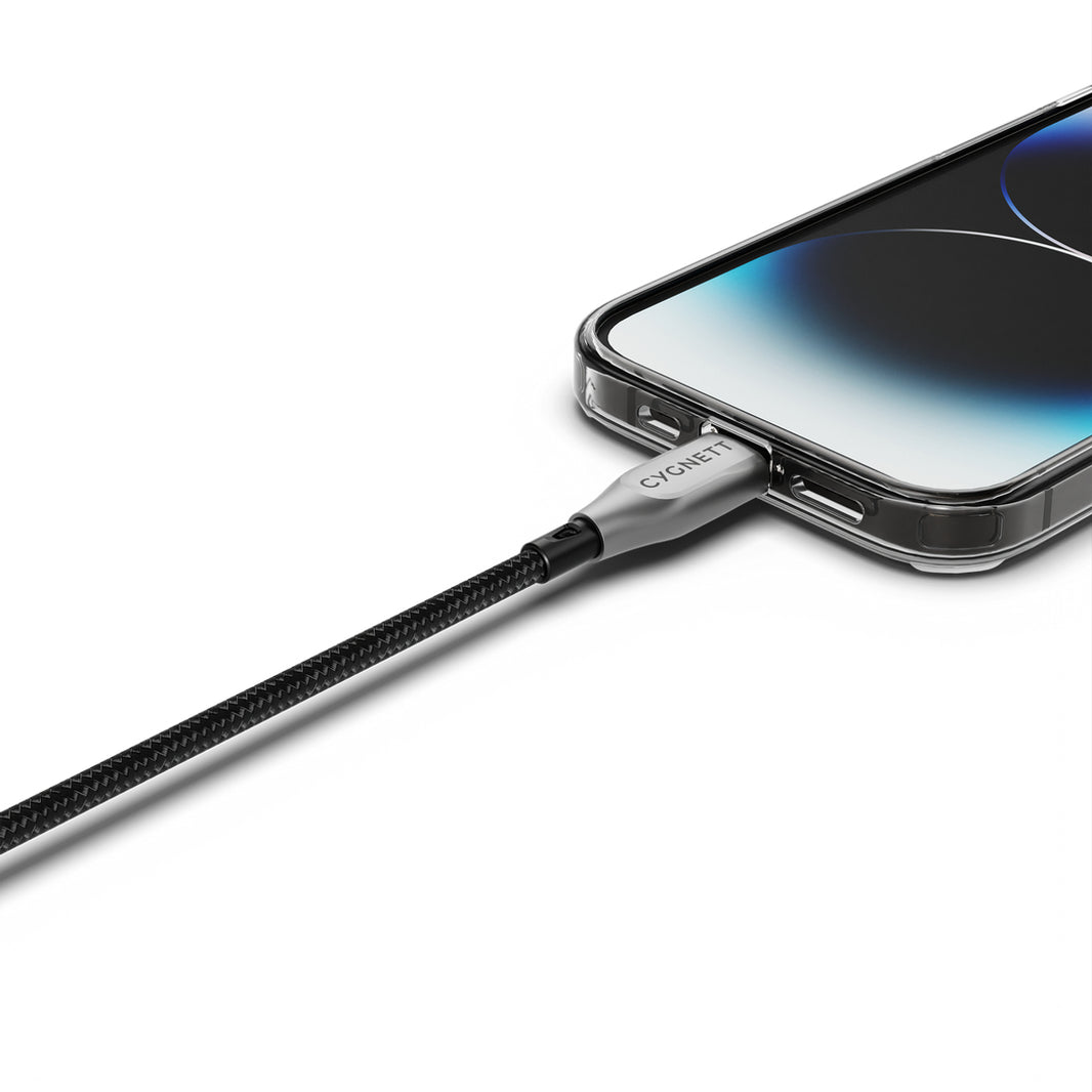 Cygnett Armoured Lightning To USB-A Cable - Black 1m