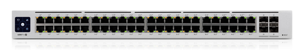 Ubiquiti UniFi Switch USW-PRO-48-POE - Switch - Managed - 48 x 10 100 1000 (40 PoE 8 PoE ) 4 x 10Gb Ethernet SFP - rack-mountable - PoE (600 W) - AC 120 230 V DC 11.5 52 V