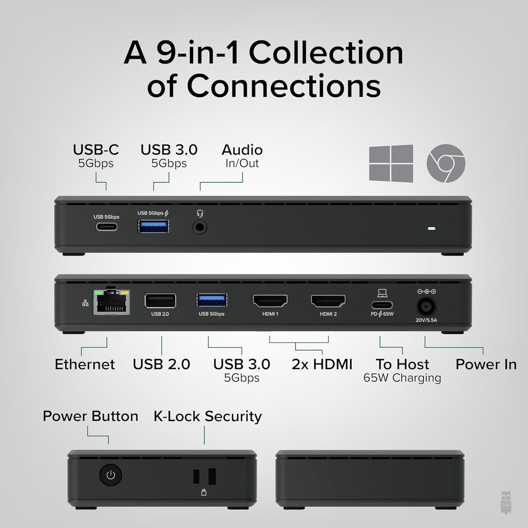 Plugable USB-C Dual HDMI DS 65W