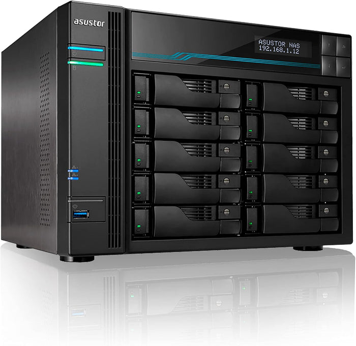 Asustor AS6510T 10 Bay NASIntel ATOM C3538 Quad-Core 8GB DDR4 10 GbE x 2 2.5 GbE x 2 USB 3.2 Ge