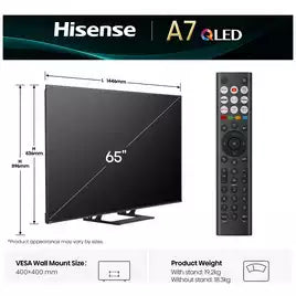 Hisense 65 INCH A7QTUK QLED Smart AI TV