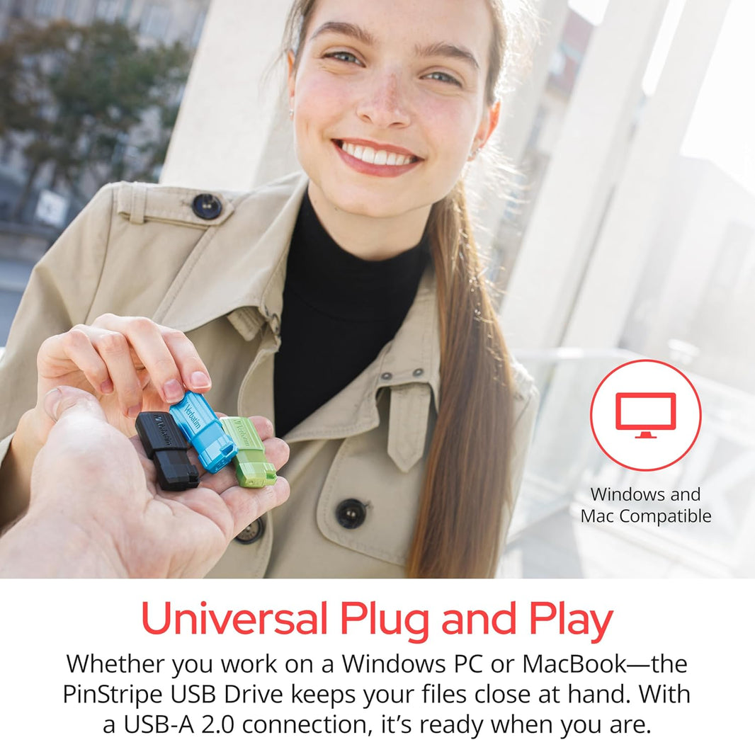 Verbatim 128GB Pinstripe USB 2.0 Flash