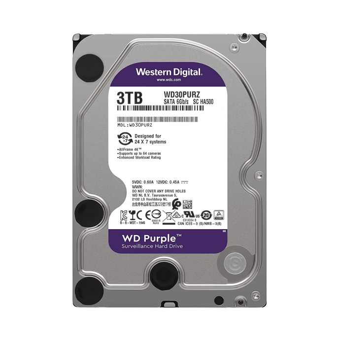 Western Digital Purple 3TB Surveillance Hard Drive SATA (WD30PURZ)