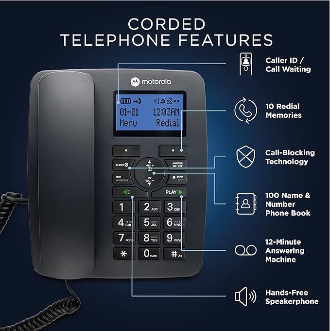 MOTOROLA DECT AND CORDED COMBO