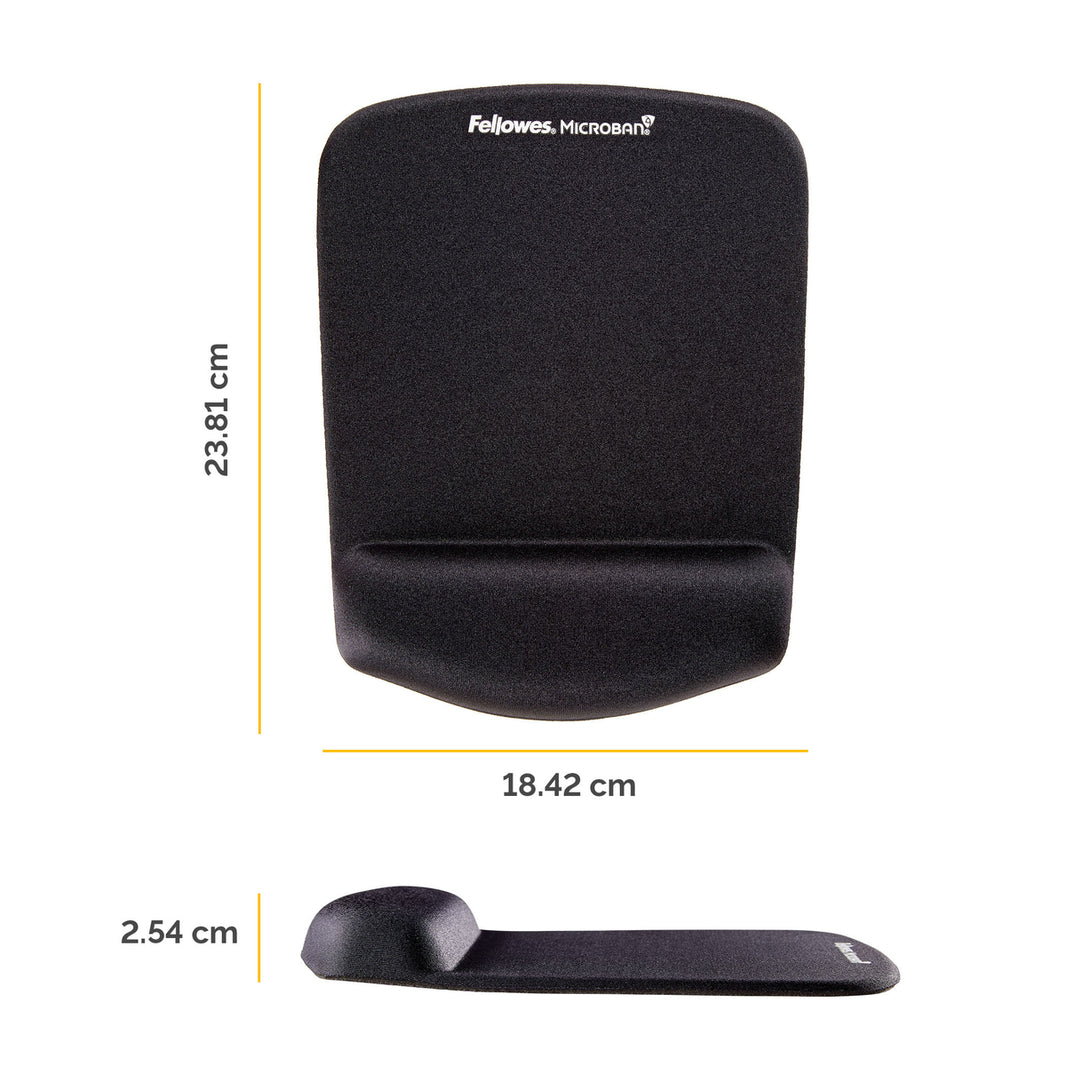 Fellowes Plushtouch Mousepad Wrist Support Black