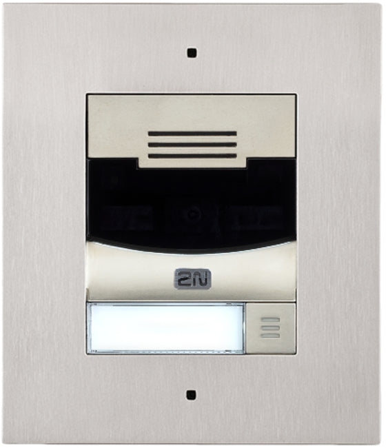 2N IP Solo With Camera – Flush Mount Brushed Nickel