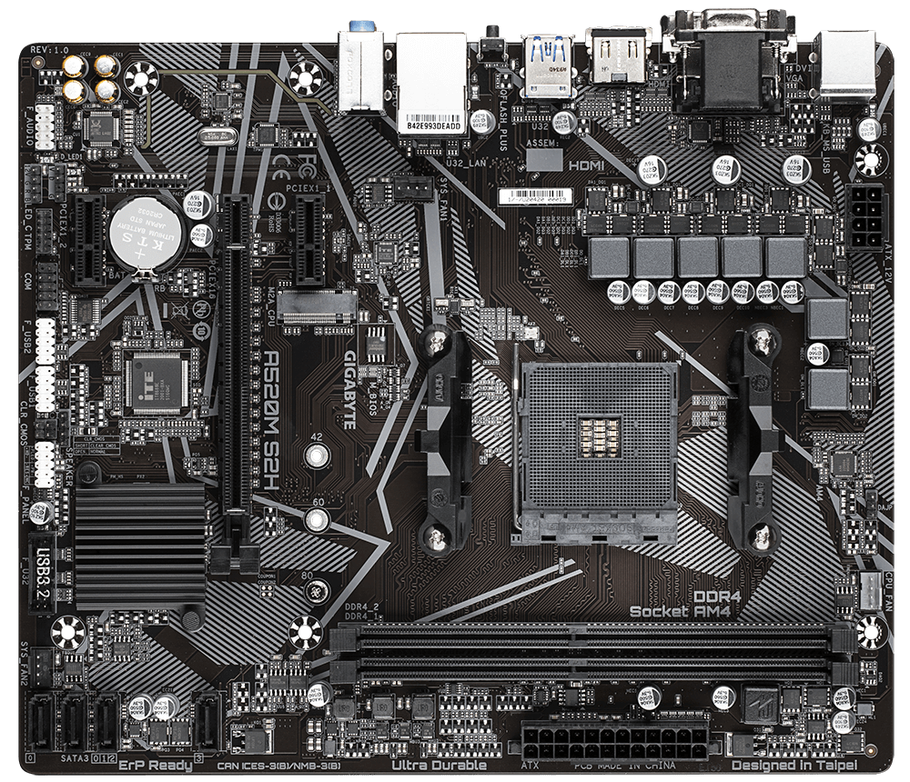 GIGABYTE AM4 A520M S2H M-ATX