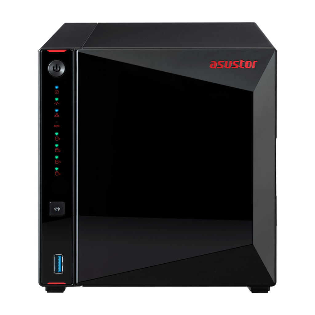 Asustor AS5304T 4-Bay NAS Intel Celeron Quad-Core 4 GB SO-DIMM DDR4 2.5 GbE x 2 USB 3.2 Gen 1