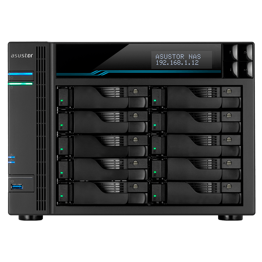 Asustor AS7110T 10 Bay NAS Intel 9th Xeon E-2224 3.5GHz Quad-core (Up to 4.6GHz) 8GB DDR4 2.5GbE