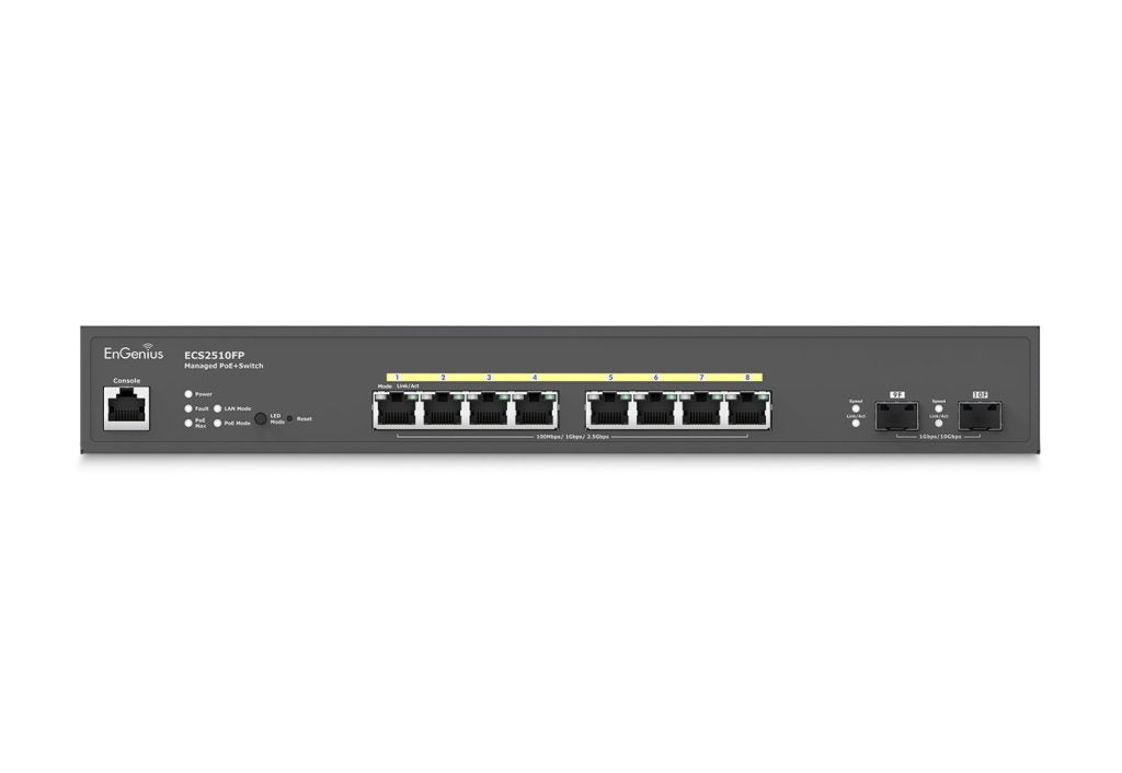 EnGenius ECS2510FP Cloud Managed 8-Port 240W PoE+ Multi-Gig 2.5 Gb Switch