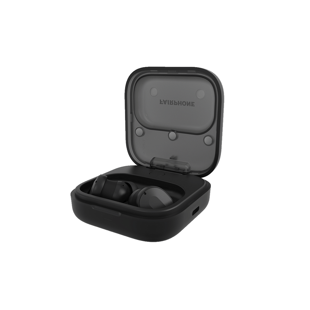 Fairbuds 2.0 True Wireless Earbuds Black - Titanium-coated 11mm drivers ANC with wind reduction mode 6-microphones and environmental