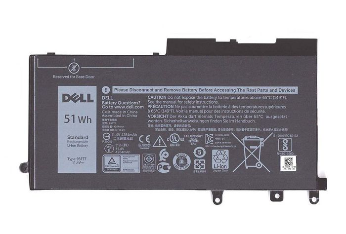 Dell Battery, 51WHR, 3 Cell, Lithium Ion