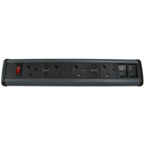 TITAN TWIN SWITCHED SOCKET OUTLET PLATE R/H