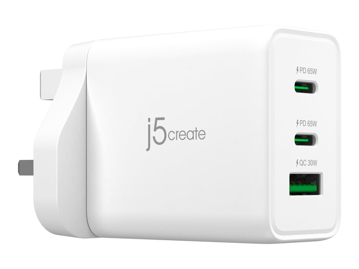 J5CREATE 65W GAN USB-C 3-PORT CHARGER