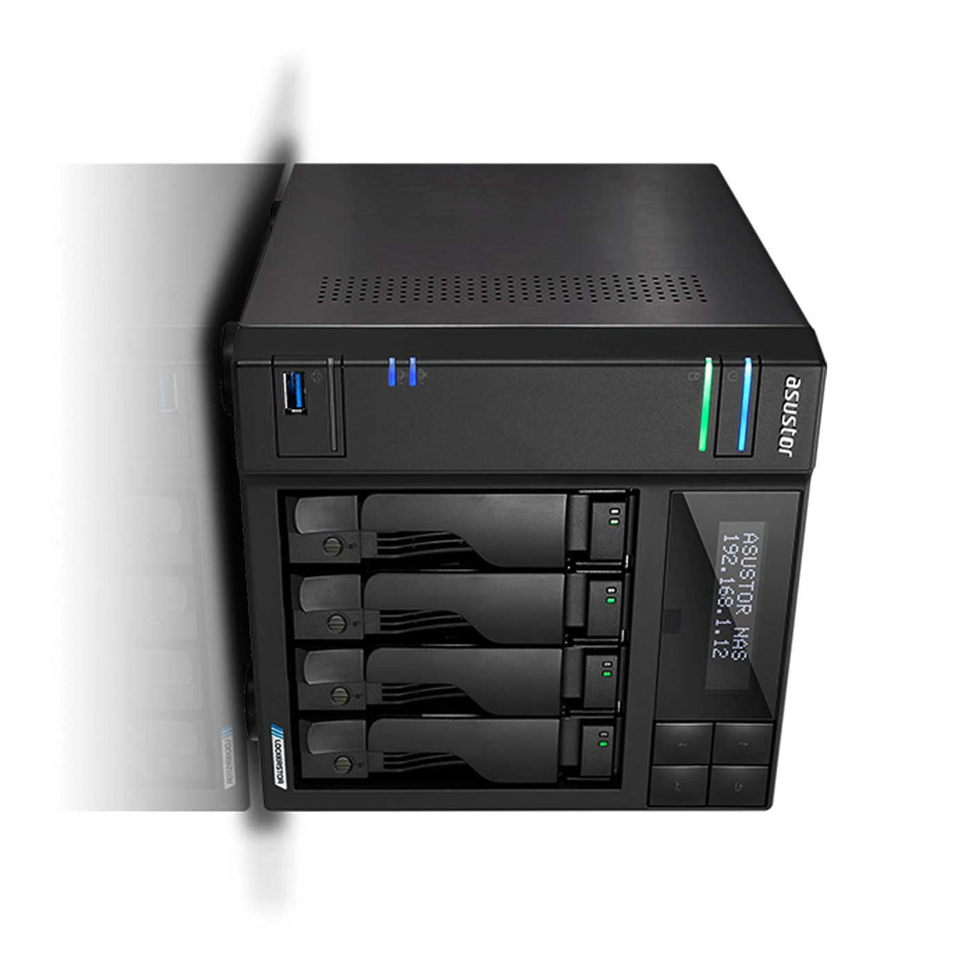 Asustor Lockerstor 4 Gen2+ AS6704T v2 4 Bay NAS Quad-Core 2.0GHz CPU Dual 5GbE Ports 4GB RAM DDR4