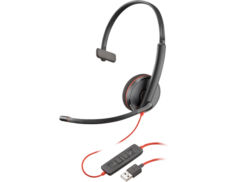 Poly Blackwire 3210 Monaural USB-A Headset (Bulk)