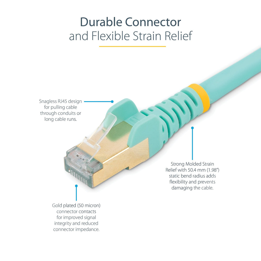 StarTech.com 35ft Aqua Cat6a STP Cable