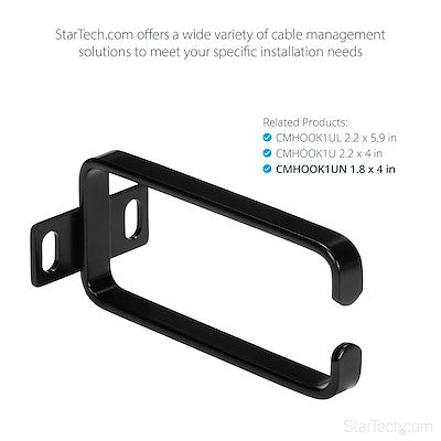 1U Vertical Server Rack Cable Management D-Ring Hook - 1.8x3.9in (4.5x10cm)