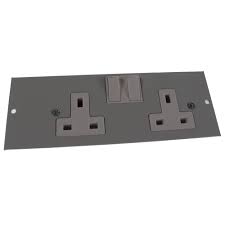 TITAN TWIN SWITCHED SOCKET OUTLET PLATE R/H