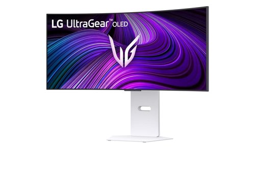 LG UltraGear 34GX90SA 34 Inch OLED 3840 x 2160 Pixels Wide Quad HD HDMI DisplayPort USB-C White Curved Gaming Monitor