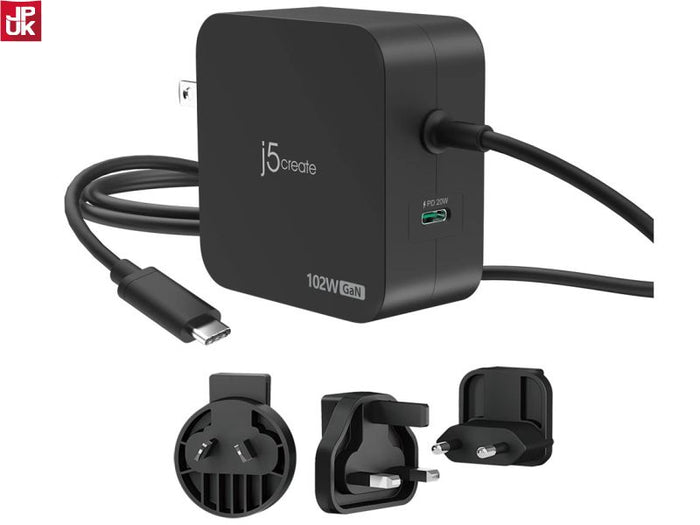 J5CREATE 102W GAN PD USB-C 2-PT CHARGER