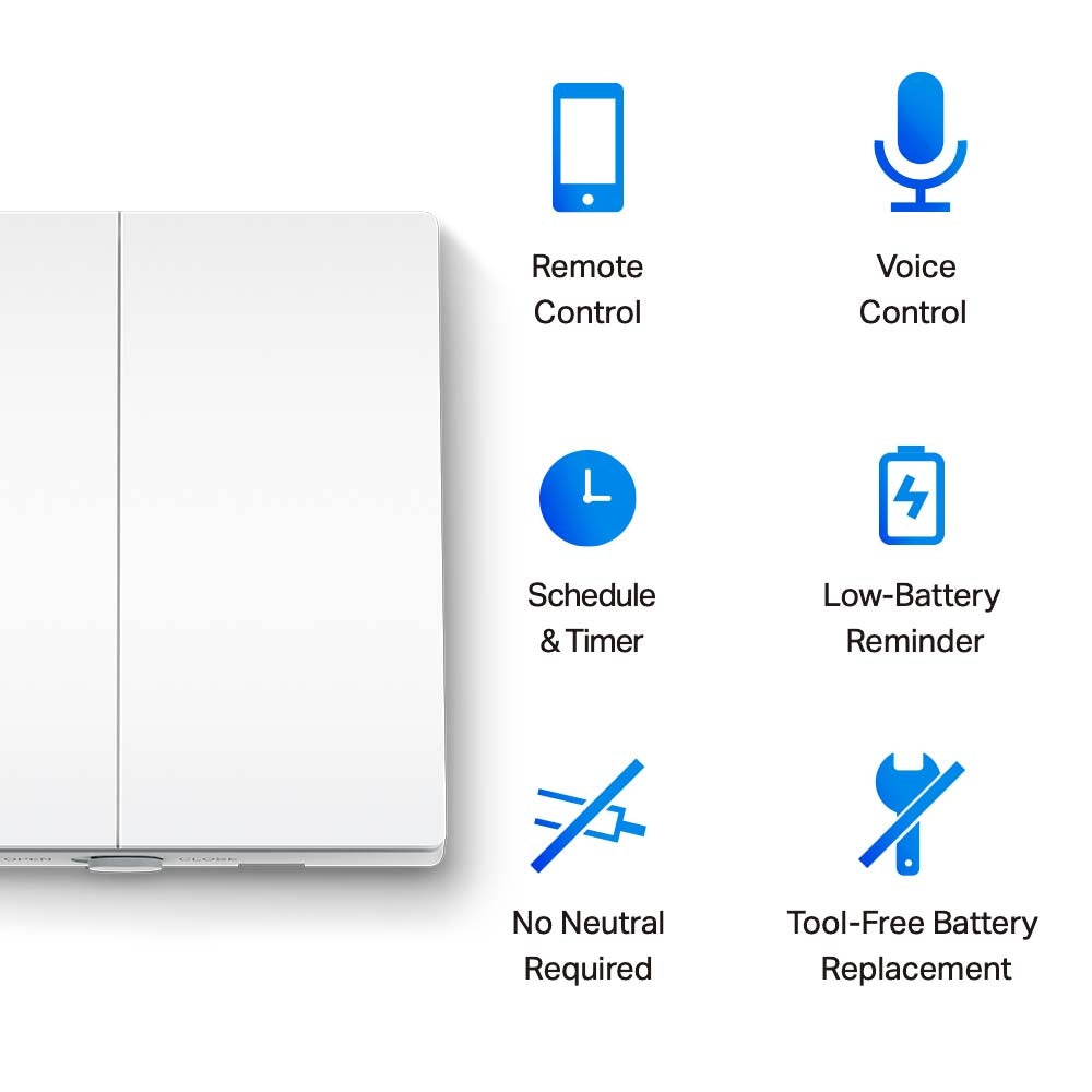 TP-Link Tapo Smart Light Switch 2 Gang 1 Way