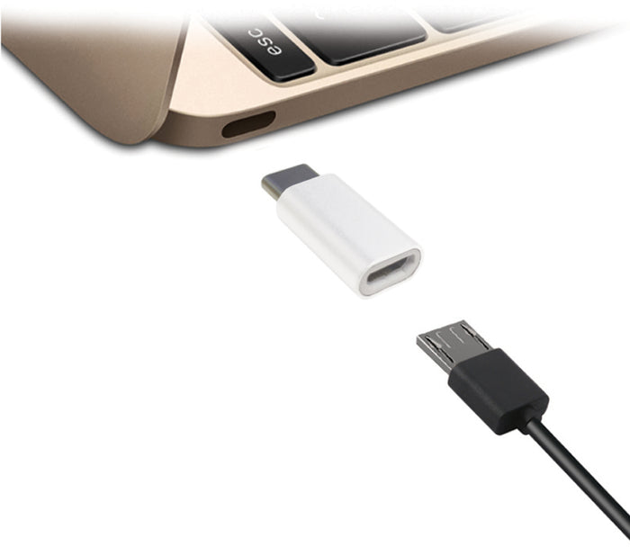 Jivo Micro USB to USB-C Adaptor- White