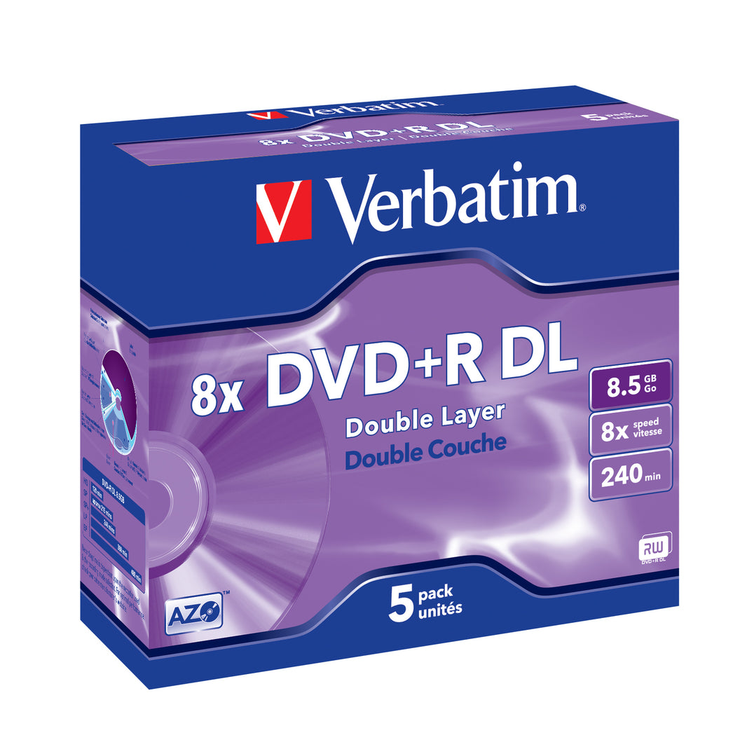 Verbatim DVD+R 8x D/L 5pk JC