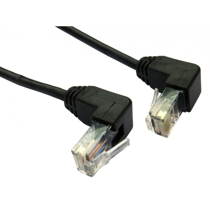 Cables Direct 2m Cat5e UTP Right-Angle Up to Right-Angle Down Patch Cable
