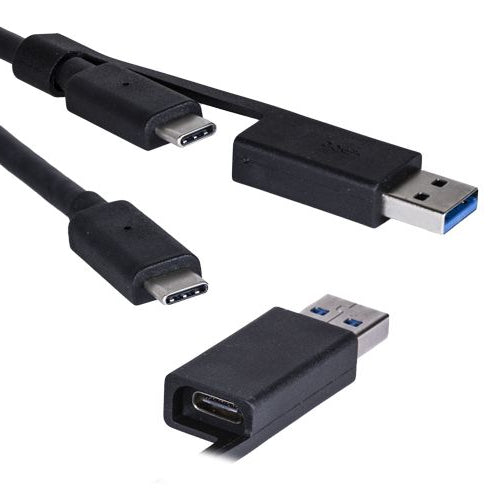CNL 1m USB-C M-M with USB-A Adp