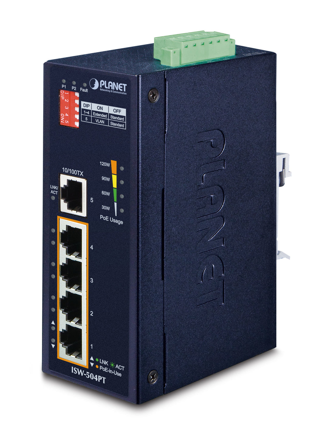 5P Ind Sw 10/100 PoE+ 120W