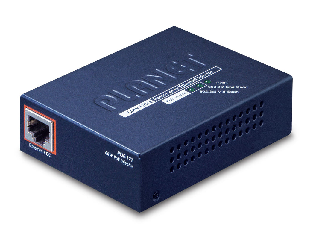 1P Inj Gb PoE+ Mid End-Span 60W