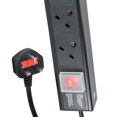 Cablenet 6 Way UK Horizontal 1u PDU with UK 3m Feed