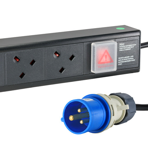 CNL 6W UK PDU Hor 1u 16A Comm 3m