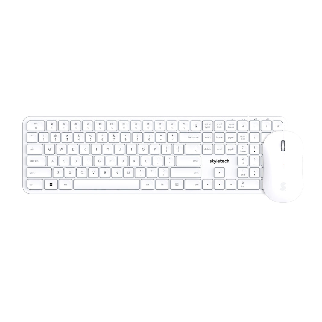 Stealth Wireless Mouse & Keyboard - Whit