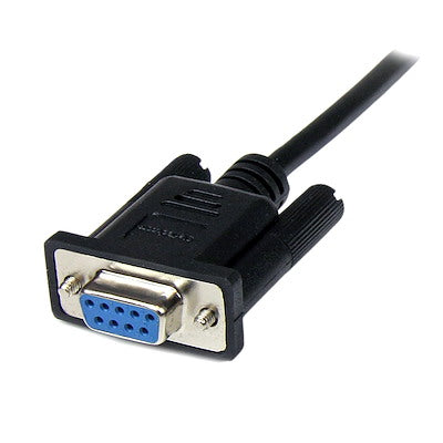 1m Black DB9 RS232 Serial Null Modem Cable F/M