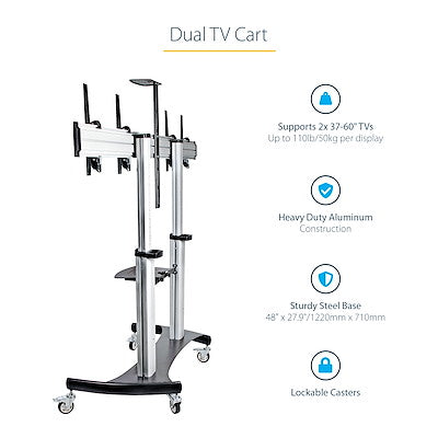 StarTech.com Dual TV Cart