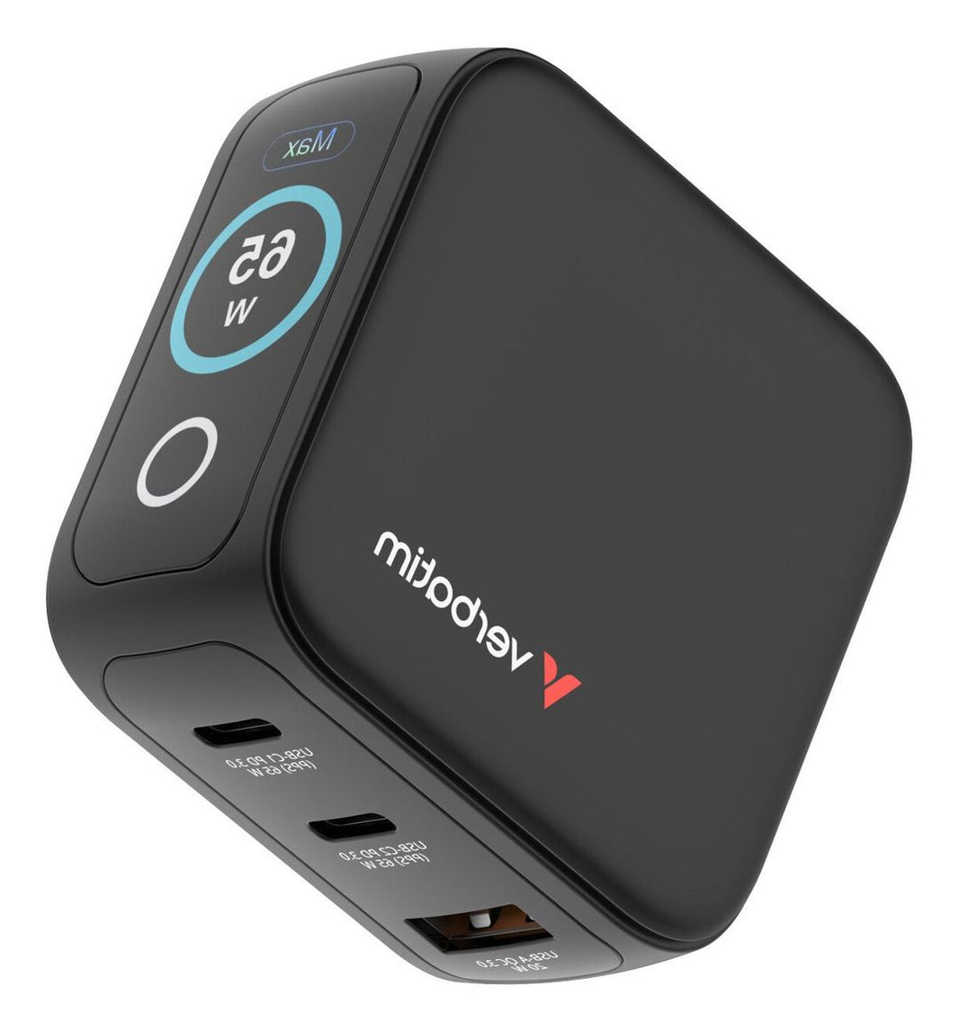 Verbatim - Mini GaN Charger 3-port 65W with Display