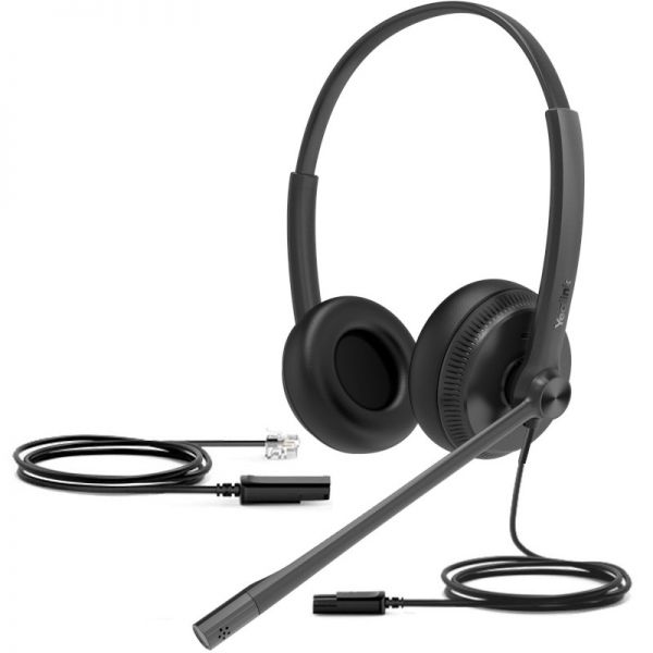 Yealink YHS34 Dual Wired Headset with leatherette ear cushion