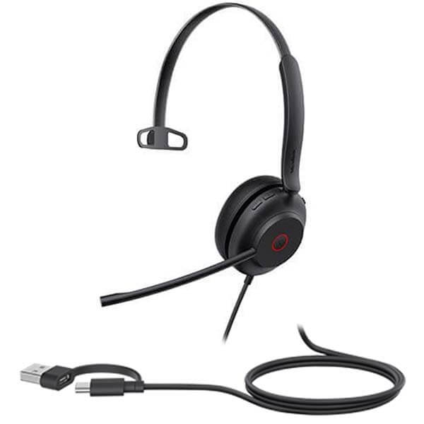 Yealink UH35 Mono USB-C/A Wired Headset with Leatherette ear cushion