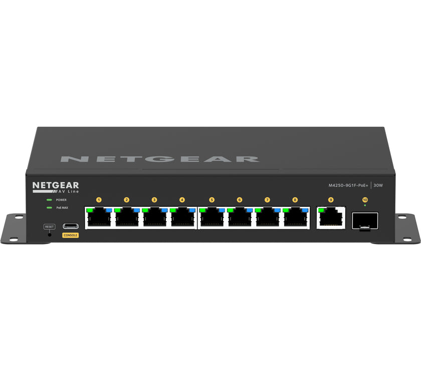 NETGEAR AV Line M4250-9G1F-PoE+ Fully Managed Desktop Switch