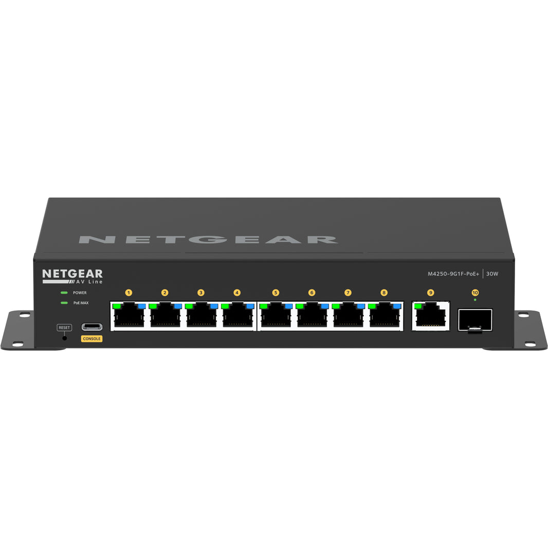 NETGEAR AV Line M4250-9G1F-PoE+ Fully Managed Desktop Switch