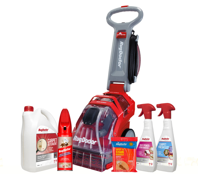 Rug Doctor Deep Carpet Cleaner Detergent bundle including 4 ltr Carpet Machine Detergent Spot & Stain Carpet Foam Cannister Carpet Freshene
