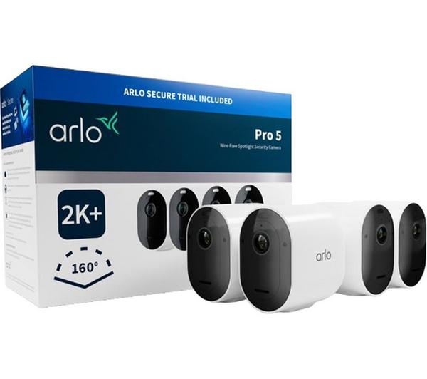 Arlo Pro 5S 2K+ Outdoor Security Camera, 4-cam
