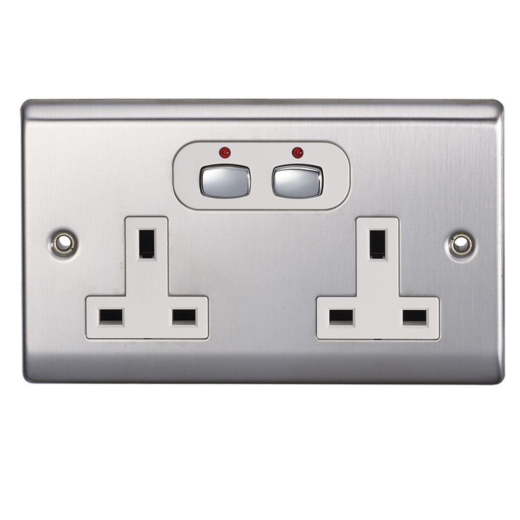 Energenie MiHome Smart 6MM 2 Gang Power Socket - Steel