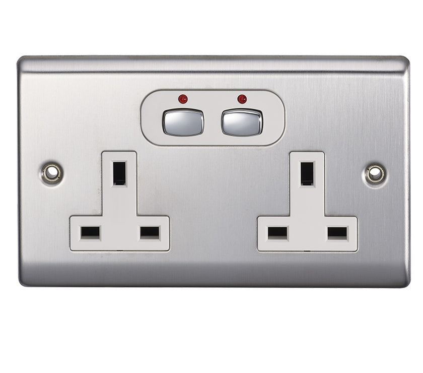 Energenie MiHome Smart 6MM 2 Gang Power Socket - Steel
